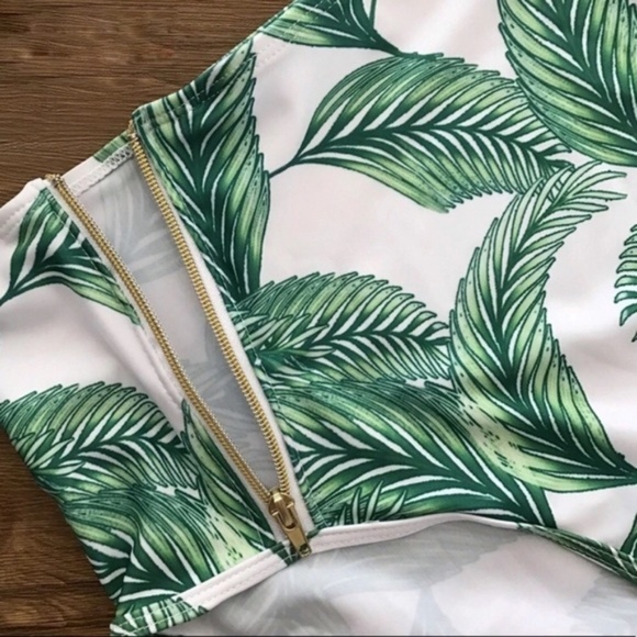 NEW! Cupshe Palm Leaf High Waisted Bikini - Picture 3 of 7